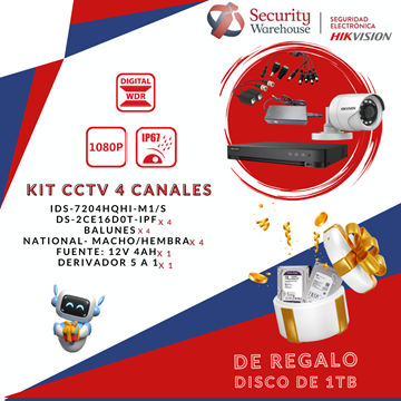 Imagen de Kit 4canales 1080p+ Disco de regalo